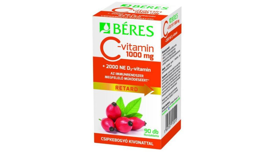 Béres C-Vitamin Csipkebogyó +D3 Filmtabletta - 50 db